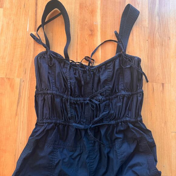 Ulla Johnson Tatum Smocked Jumpsuit black 100% cotton sz 4 minimalist utility - Picture 5 of 9